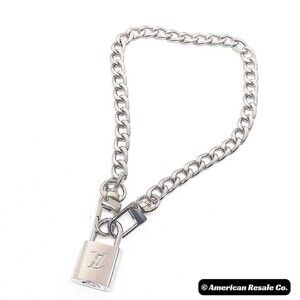 Louis Vuitton #315 Silver Lock Vintage and Rare PadLock Lock 2 Keys Necklace